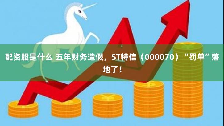 配资股是什么 五年财务造假，ST特信（000070）“罚单”落地了！